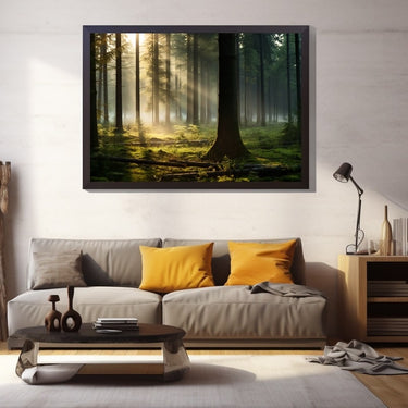 Sunrise Forest Painting